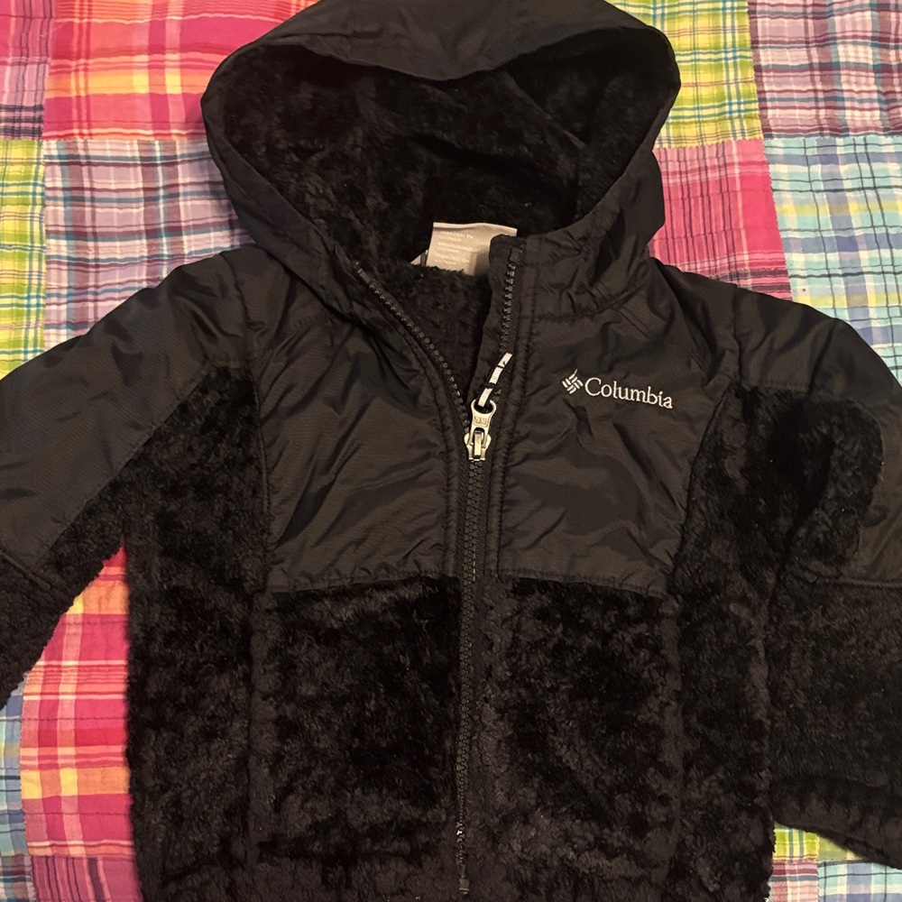 Columbia Black Hooded Fleece Jacket